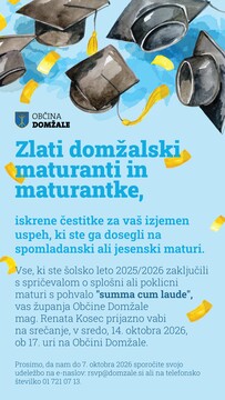 Povabilo zlatim domžalskim maturantom in maturantkam